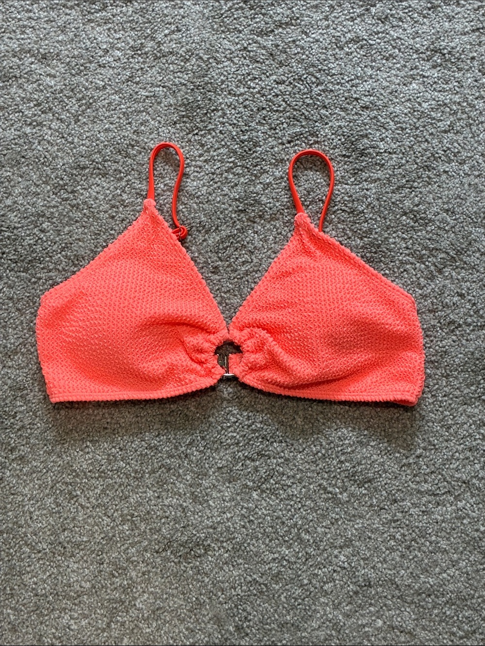 Coral Textured Triangle Bikini Top